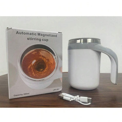Coffee Mug: Stainless Steel Auto Magnetic Stirring Cup