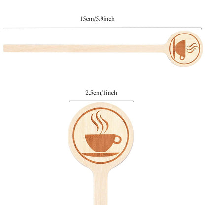 Wooden Coffee Stirrers 5.9-Inch, 20/100Pcs, Round Ends