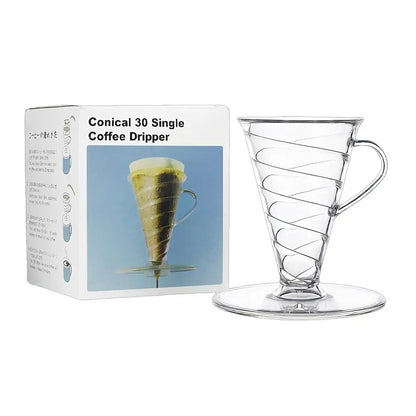V30 Pour Over Coffee Dripper Set Transparent Resin Clear Coffee Filter Cup With Non Woven Filter Paper For Barista Home Office