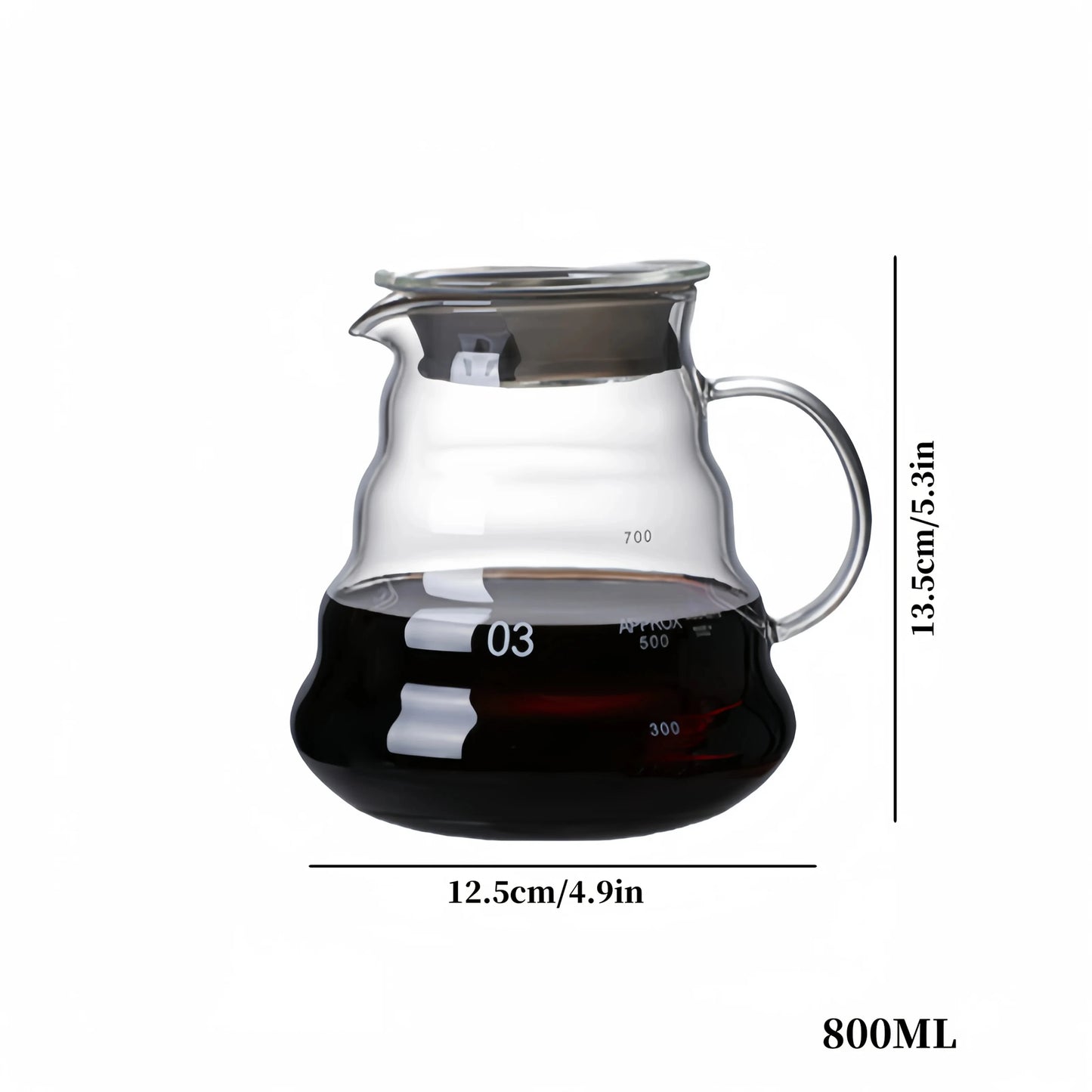 Glass Coffee Pot and Funnel Hand-Made Coffee Pot Filter Set Cloud Shaped Coffee Maker Server with Extraction Cup for Home Use