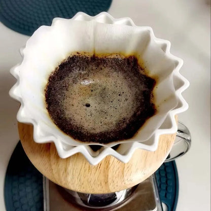 3pcs/set Ceramic Coffee Dripper Pour Over Coffee Maker Handmade Origami Coffee Filter Cup Flower Shape Funnel Drip Cafe Cake Cup