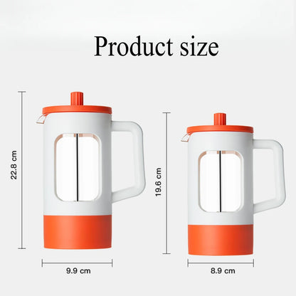 French Press Coffee Maker Pot - Heat-Resistant Glass, 4-Level Filter