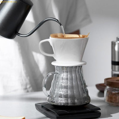 Porcelain Drip Coffee Maker Funnel - Conical Hand Filter Cup