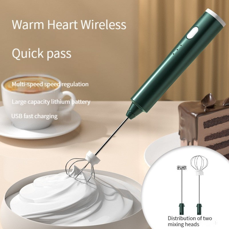 Electric Milk Frother: USB Handheld 3-Speed Foam Maker