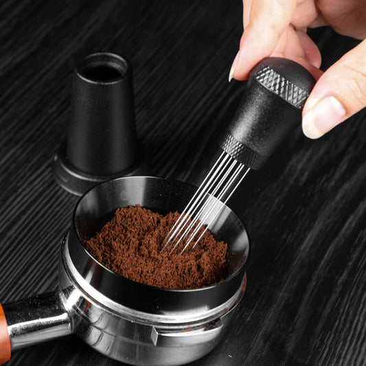 Espresso Distribution Tool - 10 Needle Coffee Stirrer with Stand