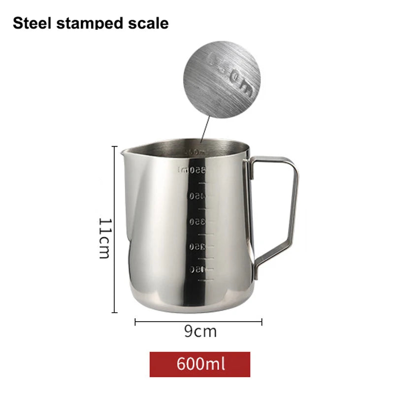 100ML-2000ML Stainless Steel Milk Frothing Pitcher Espresso Coffee Barista Craft Latte Cappuccino Cream Frothing Jug Pitcher