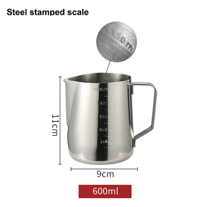 100ML-2000ML Stainless Steel Milk Frothing Pitcher Espresso Coffee Barista Craft Latte Cappuccino Cream Frothing Jug Pitcher