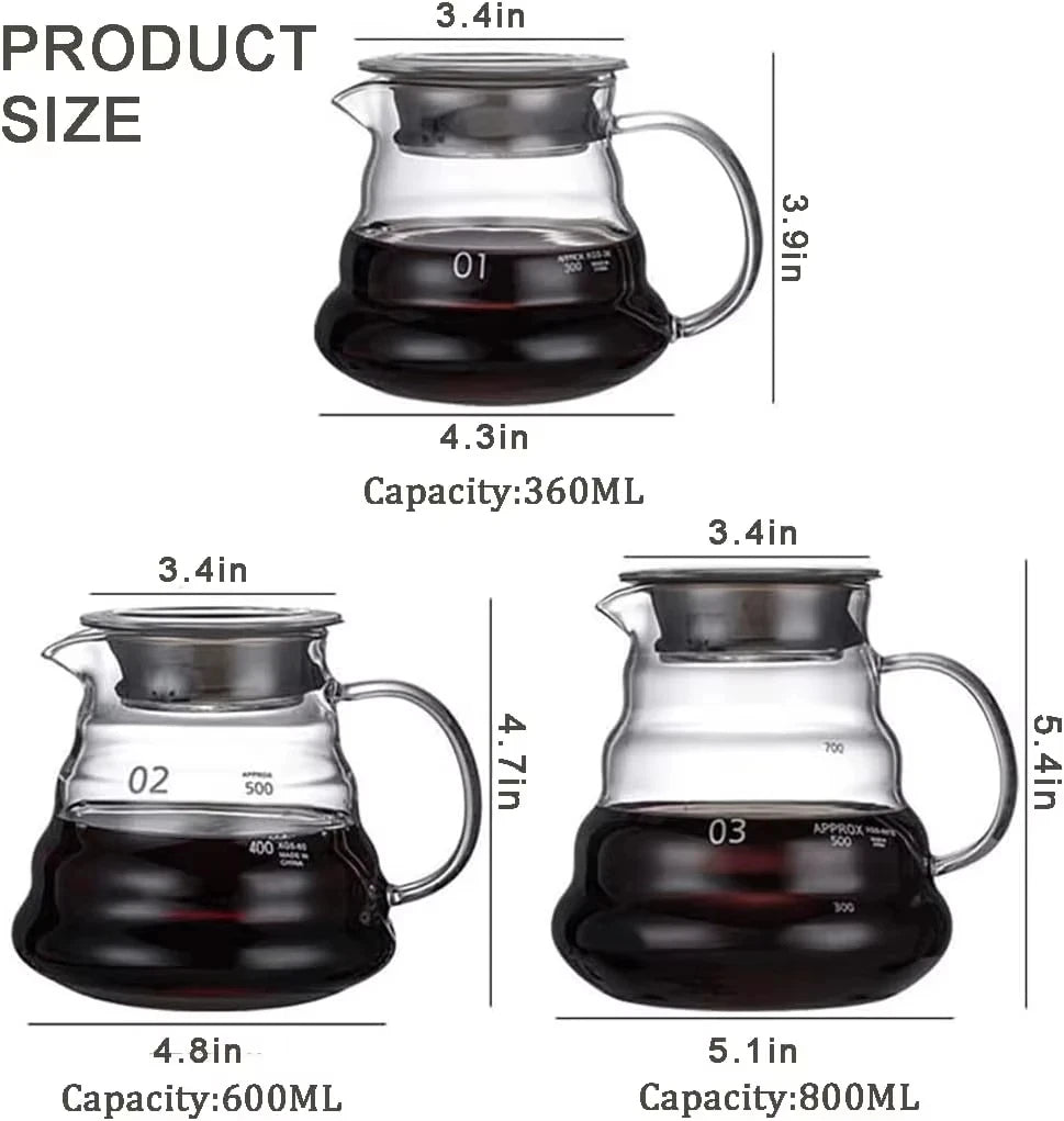Glass Coffee Pot and Funnel Hand-Made Coffee Pot Filter Set Cloud Shaped Coffee Maker Server with Extraction Cup for Home Use
