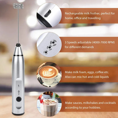 Portable Electric Milk Frother USB Handheld Blender